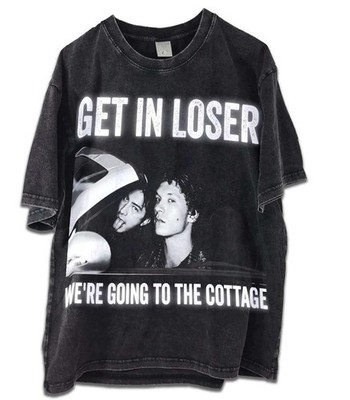 Get In Loser We're Going To The Cottage Heavyweight Vintage-Wash T-Shirt