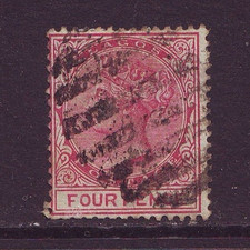 LAGOS (Nigeria) - 1876 Queen Victoria - 4 Pence carmine CC Perf 14 Cat £15 -Used