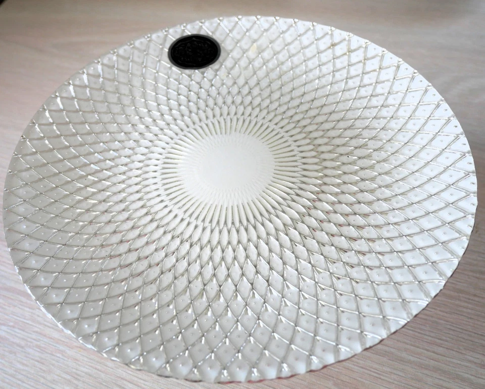 TURKISH Handmade Glass White & Silver Cake Stand Dessert Platter - Image 2 of 4