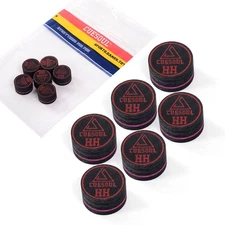 CUESOUL 14mm Pool Cue Tip Pigskin Billiard Cue Tip 6pcs/set Black-HH