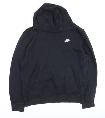 Nike Herren Schwarz Pullover Hoodie Medium Logo Fleece Sweatshirt