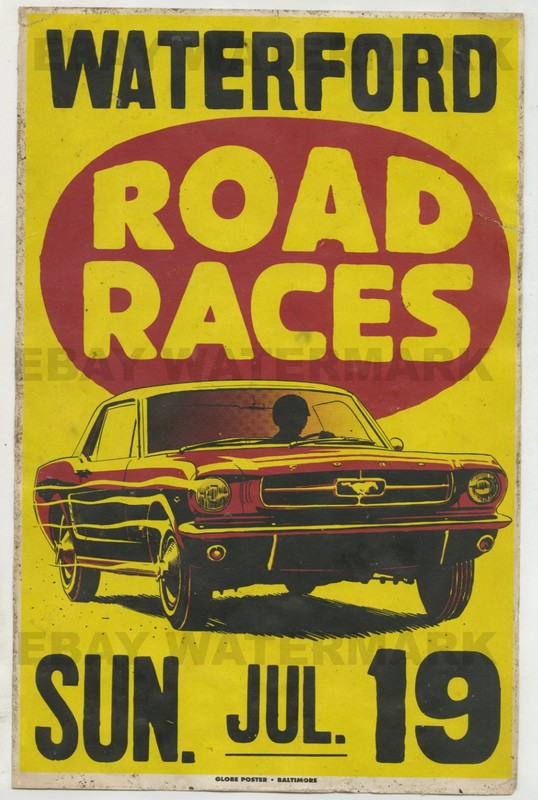 1960's Ford Mustang Race Vintage Advertising Poster 11 x 17 Waterford Michigan