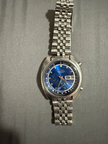 1971 Vintage Seiko 6139-6012 Automatic Chronograph Blue Bruce Lee Men’s Watch
