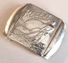 REGENT 'SURFER' BRITISH MADE VINTAGE RARE CHROMED SOLID BRASS MEN'S BELT BUCKLE
