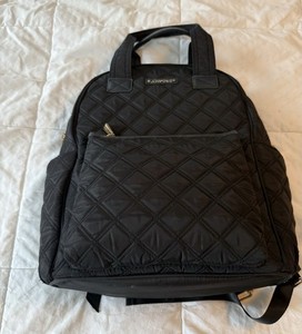 Joan & David Black Zipper Backpack Travel Overnight Day Bag The Structured Work Tote – Joan & David Travel main image 4