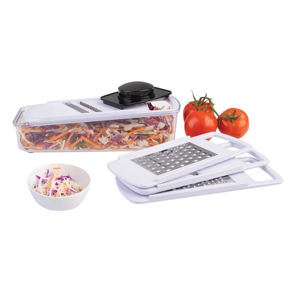 Appetito 6 Piece Multi Slicer & Grater Set 4 Blades Vegetable Cutter White