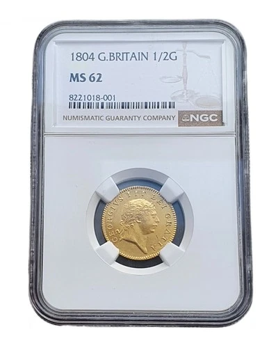 1804 half guinea GOLD coin Great Britain 1/2 Guinea NGC MS62 George III Au S3737