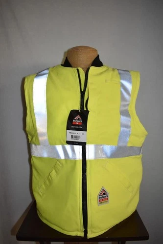 Bulwark Men's Flame Resistant Hi-Visibility Insulated Vest VMS4HV NWT - product listing photo