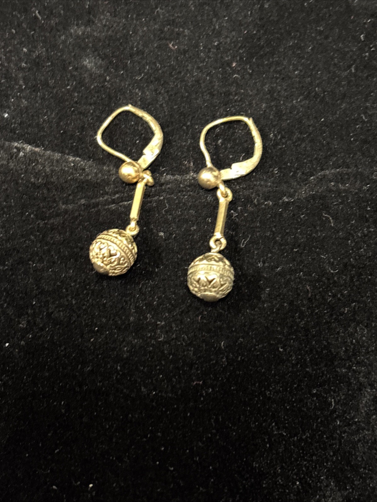 Vintage Earrings W Germany LONA 14KT RGP Gold Plated  Filigree Dangling .75”