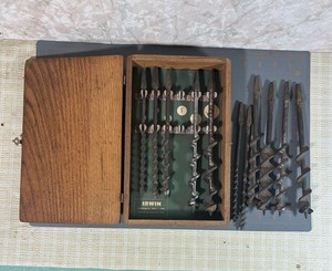 VINTAGE IRWIN TOOLS 6-pc. Wood Auger Bit Set. Not Complete. As Found.
