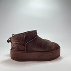 UGG Classic Ultra Mini Platform Brown Suede Ankle Boots Women's Size 9