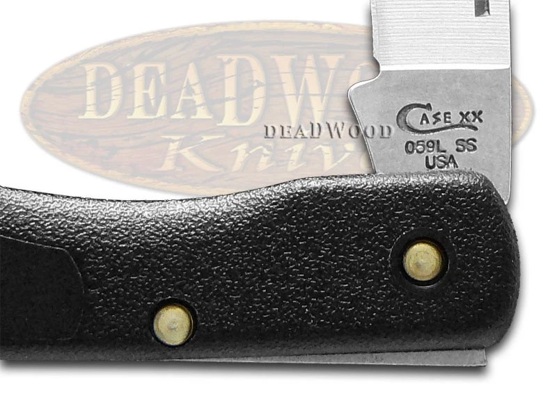 Case xx Knives Mini Blackhorn Lockback Black Zytel Stainless Pocket Knife 00253 - Image 2 of 4