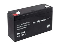 Powery Bleiakku (Multipower) MP12-6 6V 12Ah/72Wh Lead-Acid Schwarz