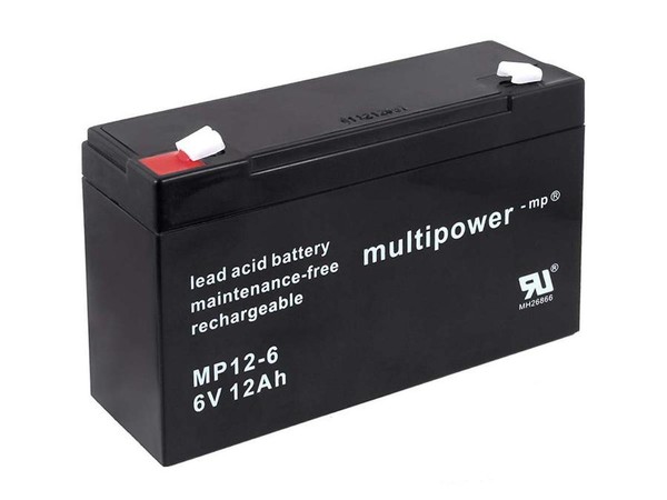 Powery Bleiakku (Multipower) MP12-6 6V 12Ah/72Wh Lead-Acid Schwarz-image