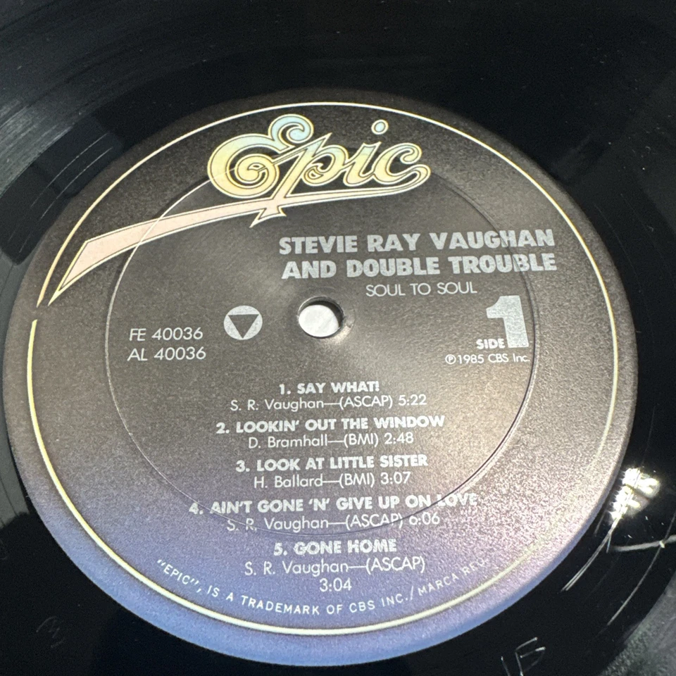 Stevie Ray Vaughan - Soul To Soul OG Vinyl LP, Epic Records, 1985, FE 40036 - Image 4 of 4