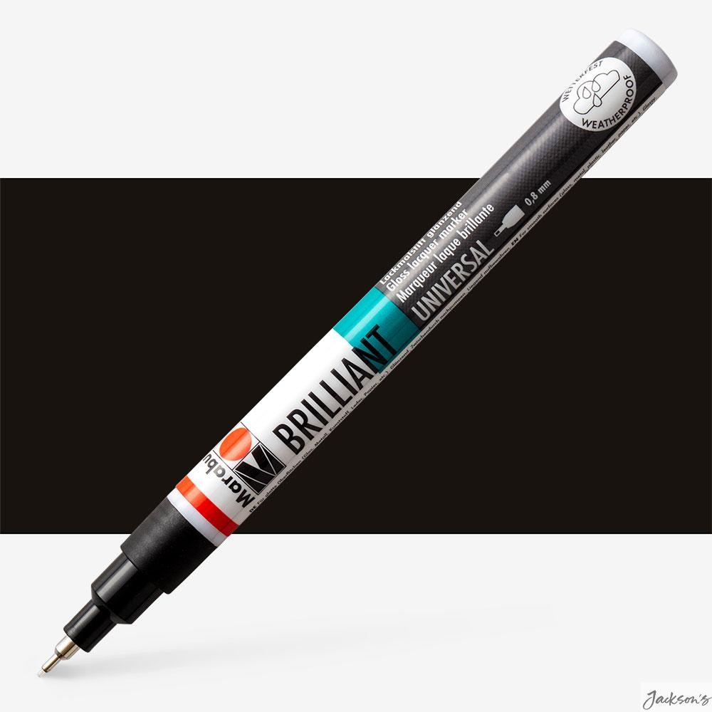 Marabu Brilliant Painter Paint Marker Organic Solvent 0.8mm Black Writing Tool