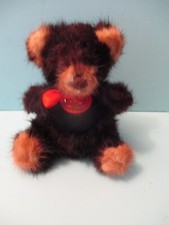 VINTAGE 1982 RARE BEAR GENUINE MINK BLACK FUR W/TAG 6 1/2"