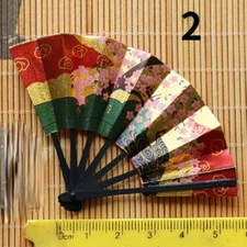 5.5CM Mini Hand Held Paper Fan Foldable Japanese Sakura Printed Hair Fairy Decor