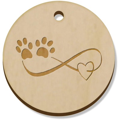 11 x 34mm 'Infinity Paws' Holz Anhänger/Charms (PN00044808)