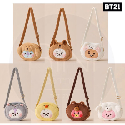 BTS BT21 Official Authentic Goods BABY CROSSBODY BAG FLUFFY  + Tracking Number