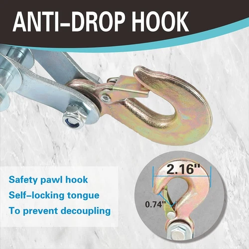 Wheel Block and Tackle System 4000LB Breaking Strength 65 Feet 3/8" Rope Hoist P - Picture 3 of 8