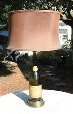Vintage Courvoisier Napoleon Cognac Champagne Bottle TABLE LAMP Brass