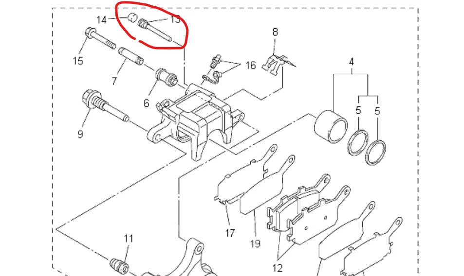 Yamaha MT-07 Titanium brake pad pin kit 14 on Ti caliper pins clips and cap - Image 3 of 4