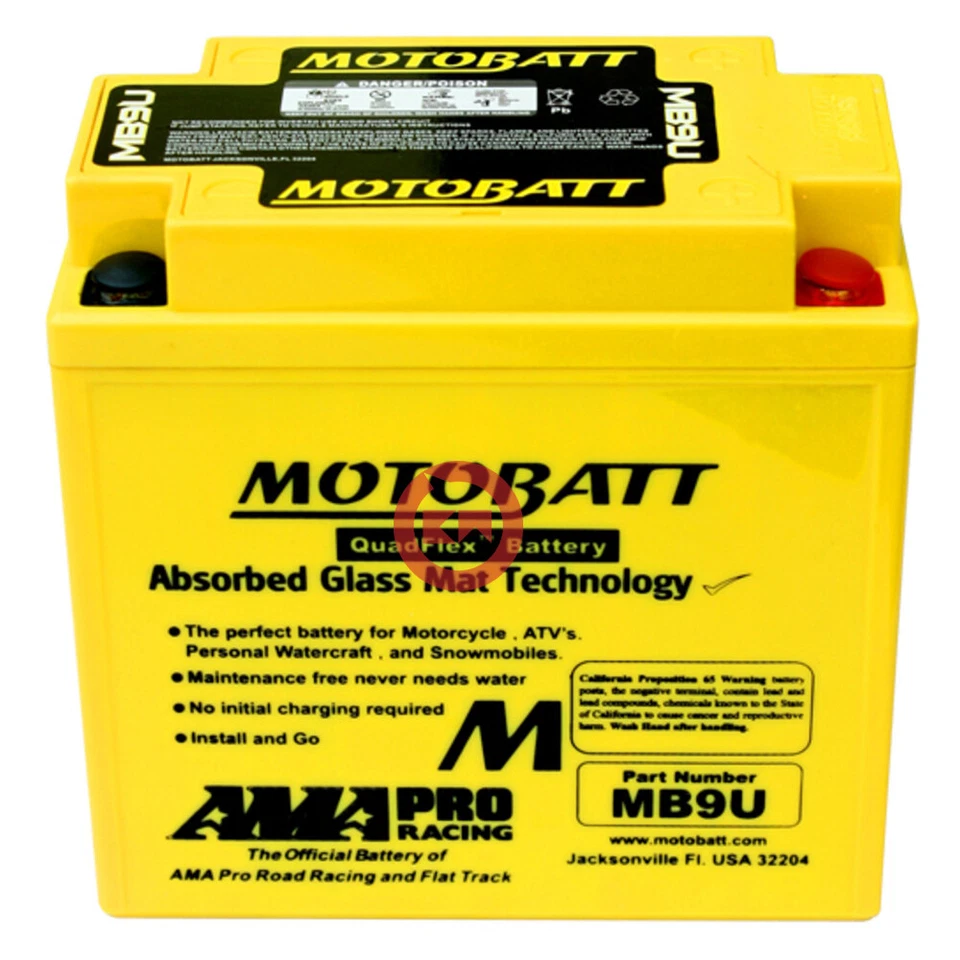 BATTERIA POTENZIATA MOTOBATT MB9U SIGILLATA SOSTITUISCE YUASA YB9-B - Immagine 2 di 4