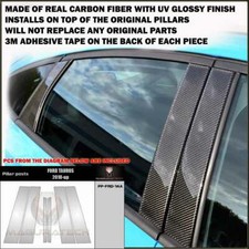 Fits Ford Taurus 2010-19 Real Black Carbon Fiber Window Pillar Posts - 6 Pcs Fits Ford Taurus 2010-19 Real Black Carbon Fiber Window Pillar Posts - 6 Pcs