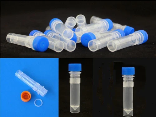 25/50/100/250pcs 1ml Plastic Vials Microcentrifuge Tubes Lab Screw Cap Tube