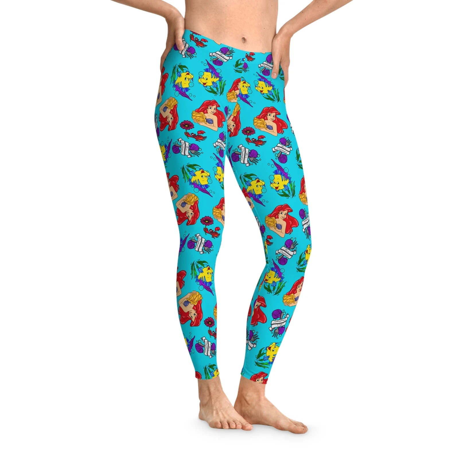 Little Mermaid Stretchy Leggings, Gift for Her