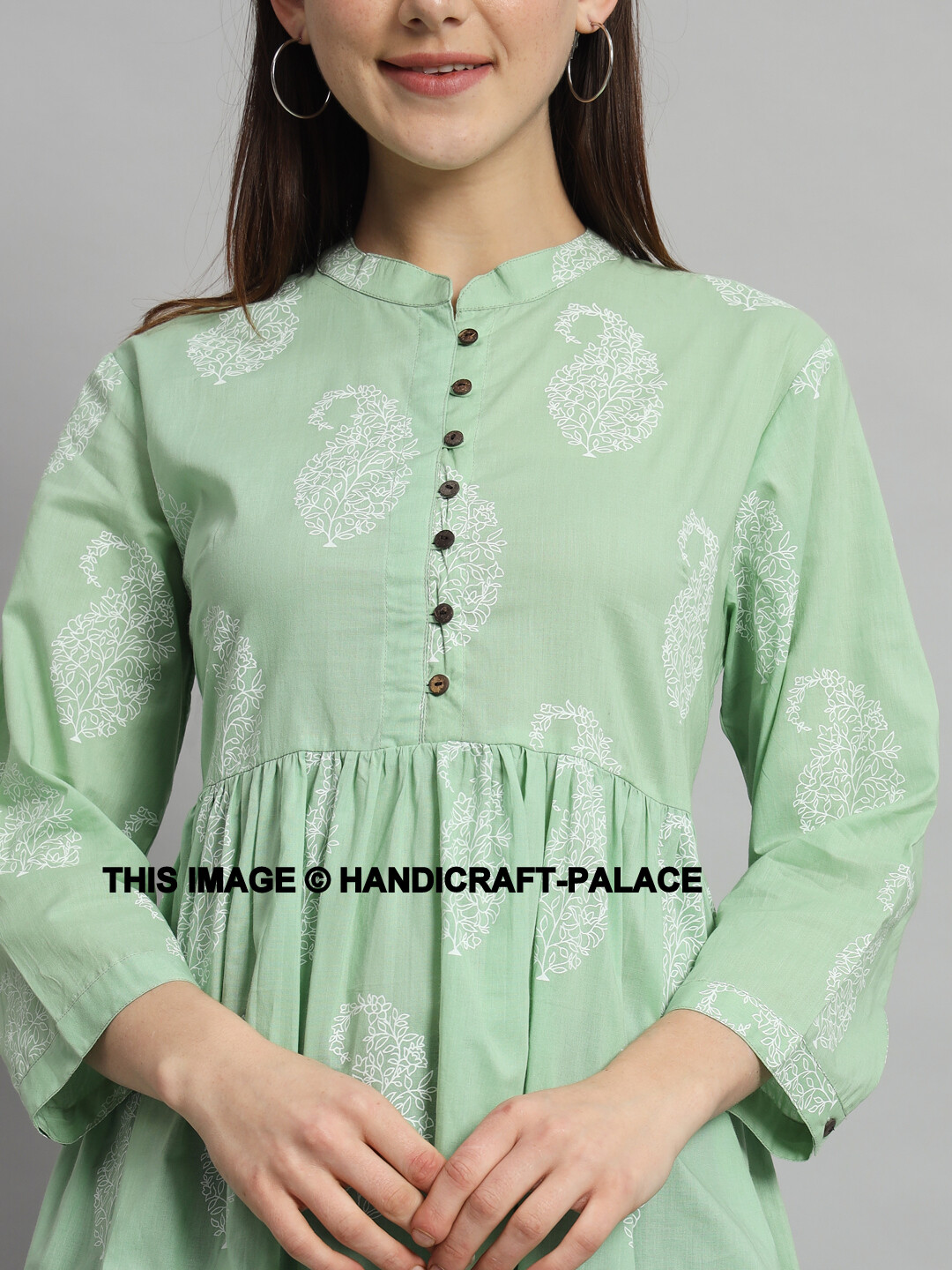 Women Cotton Linen Tunic Top Shirt Summer Casual Floral Blouse Regular Size