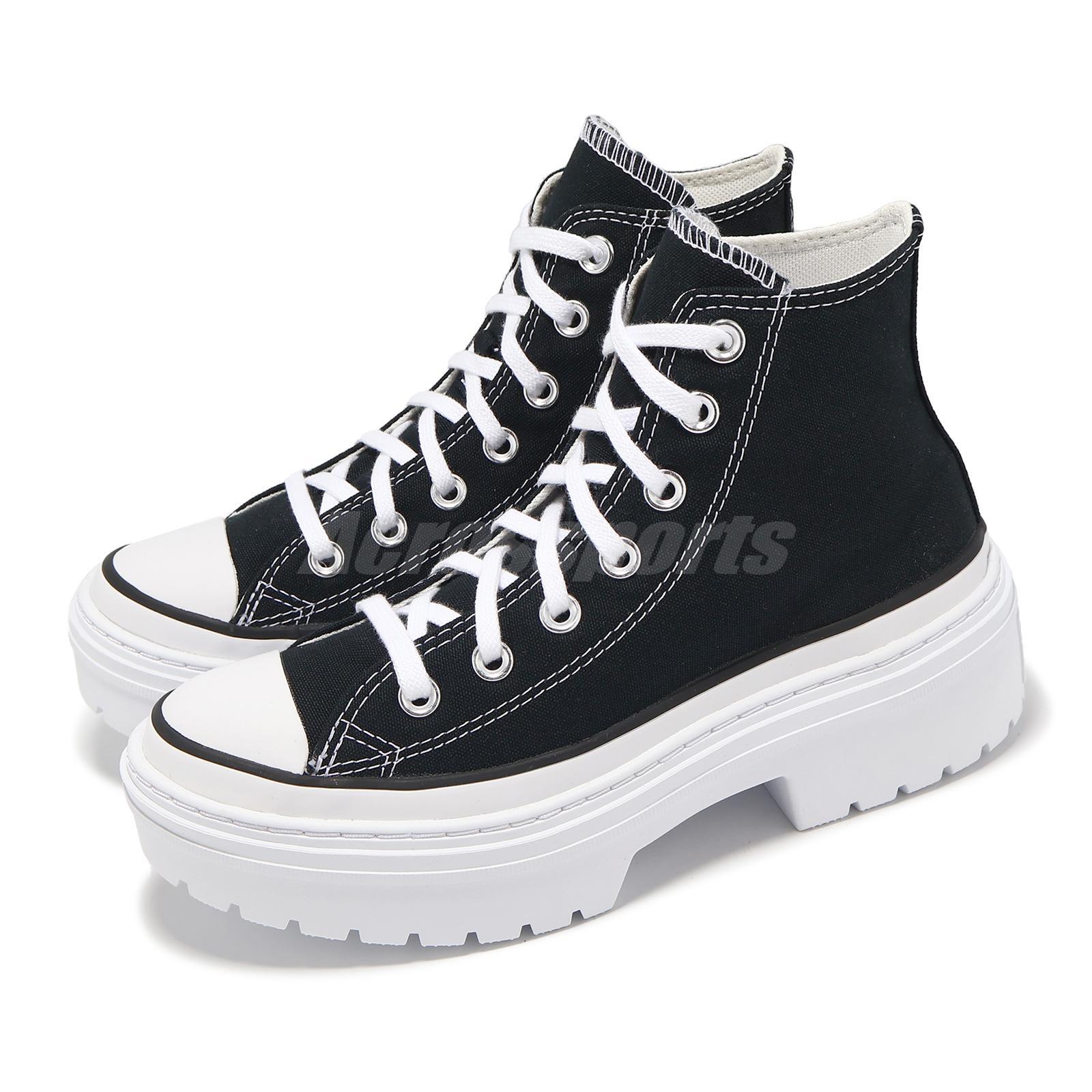 Converse Chuck Taylor All Star Lugged Heel Black White Women Casual Sneakers A08258C