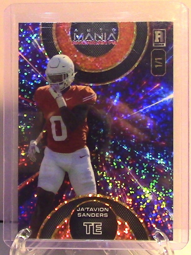 #1457 Ja'Tavion Sanders 2024 WC Auto Mania#AMAC-JS Purple Disco 1/1 RC Panthers