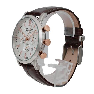Kenneth Cole 44mm Steel Chronograph Silver Dial Quartz Mens Watch