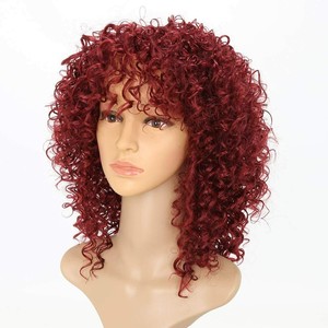 red kinky wig
