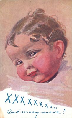 Vintage Postcard Curly Locks Cute Baby Face Angelic Portrait Raphael Tuck & Son