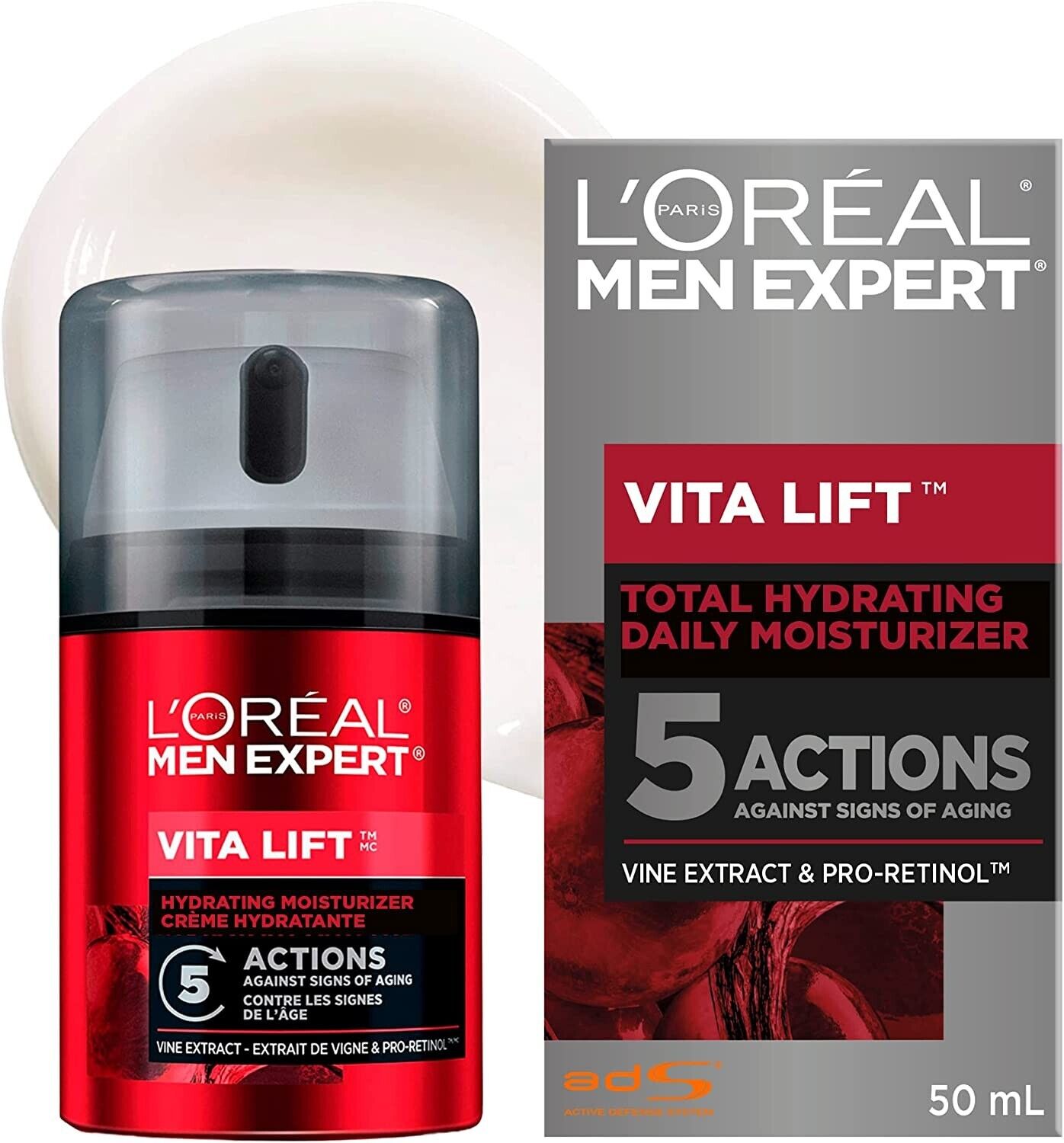 Rijp Locomotief verwijderen L'Oreal Men Expert Vita Lift Total Anti-Ageing Hydrate Cream 1.69 oz PACK  OF TWO | eBay