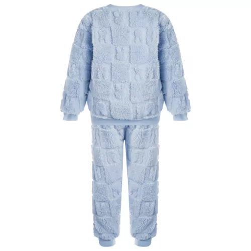 Kids Childrens Warm Fleece Pyjamas Set For Girls Boys Sleepwear 2 Pieces Sets - Bild 7 von 56
