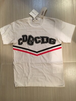 NWT CDG Logo Graphic COMME des GARCONS T Shirt Size XS White Womens $160 