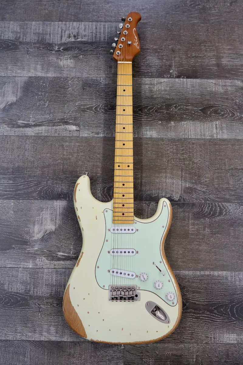 AIO S3 Electric Guitar Relic Olympic White Maple Fingerboard