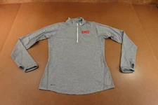 SMU Mustangs Nike Dri Fit Womens Size Medium Gray Long Sleeve 1/2 Zip Pullover