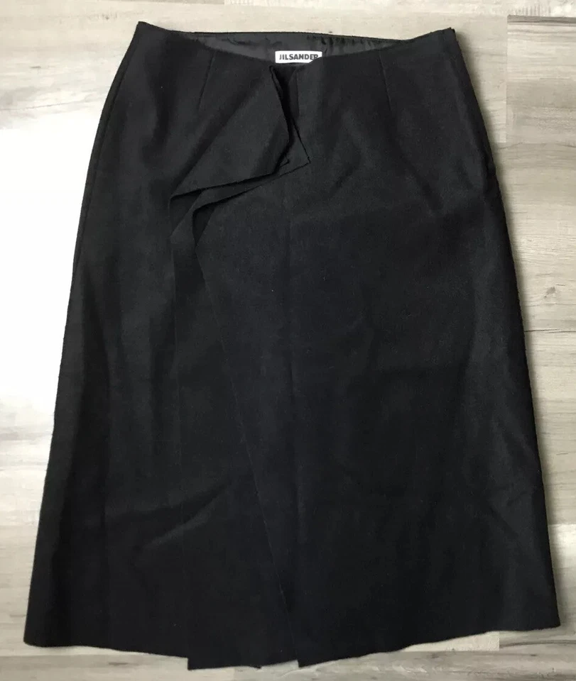 Jil Sander Black Size 40 Cashmere Wool Pencil Skirt US 8