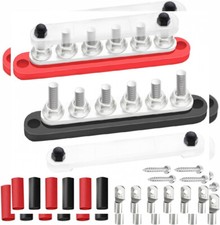 250A Bus Bar 12V Marine 6 x 5/16" M8 Terminal Studs 6 x
