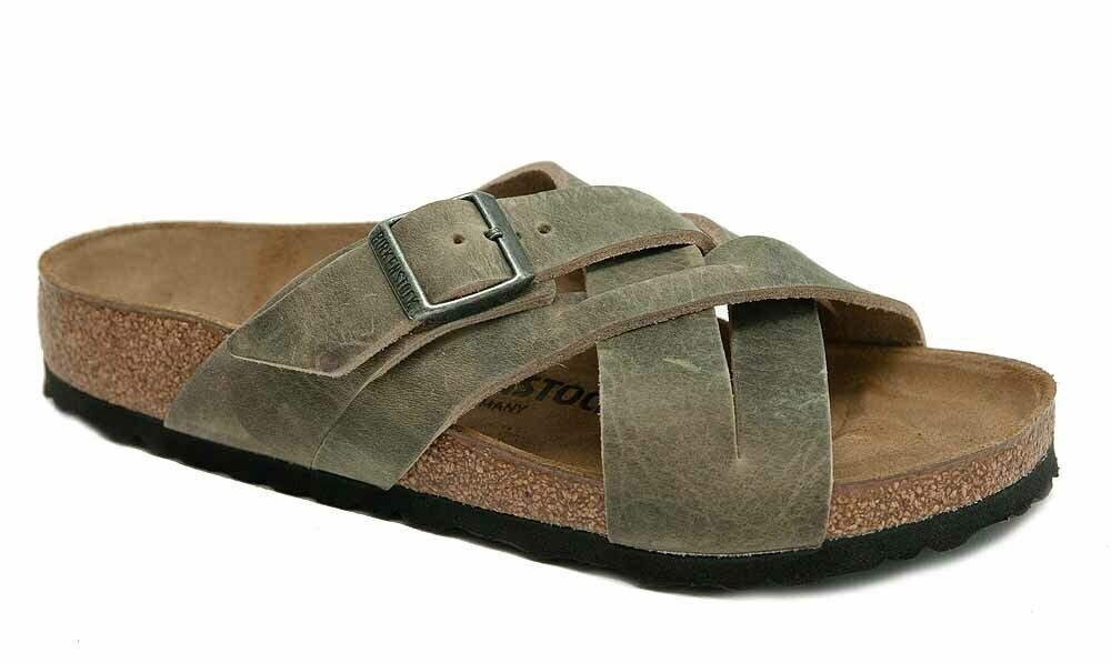 Birkenstock Sandals Lugano Faded Khaki 1019024 leather regular NEW