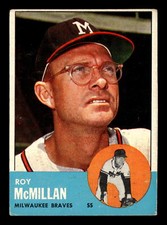 Roy McMillan 1963 Topps #156 Milwaukee Braves Vg-Ex
