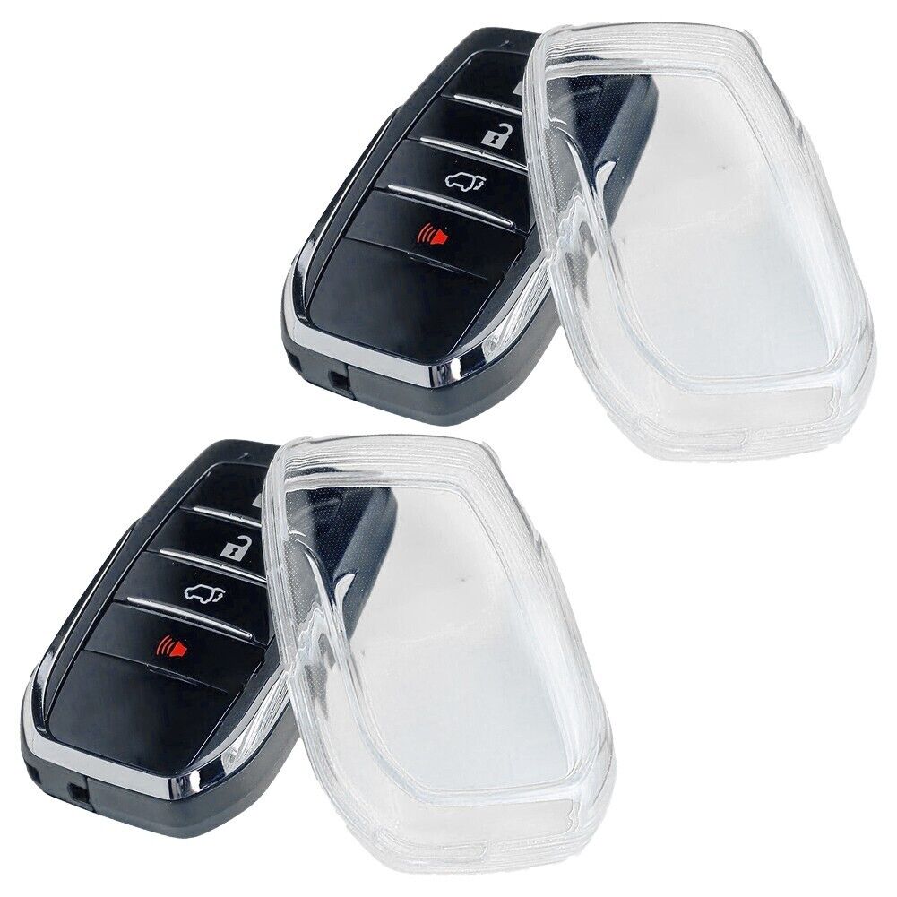 2Pc For Toyota Transparent Clear Smart Car Key Fob Cover Case