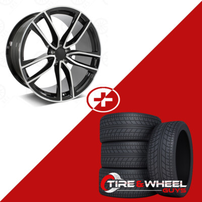 22'' Machined Black Wheels W/Tires Fits Mercedes GL, GLS, ML