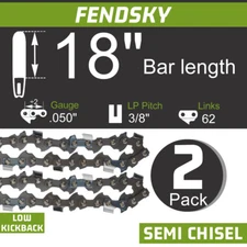 2PK 18" Chainsaw Chain For Ryobi 3/8LP 050 62DL RY10532 RY43006 ZRR10532 RY3818