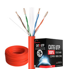 CAT6 500ft Red ETL CMR 23 AWG Solid Copper Ethernet Network Cable